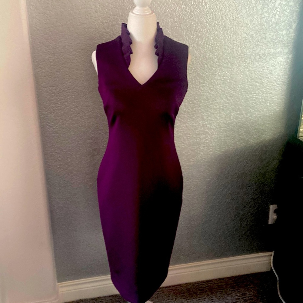 Calvin Klein dress.  Polyester, spandex.  Dry clean.